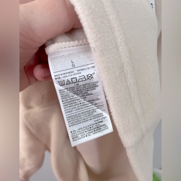 Old Navy long sleeve cream cozy fleece romper size women’s large tan comfy soft - Picture 3 of 5